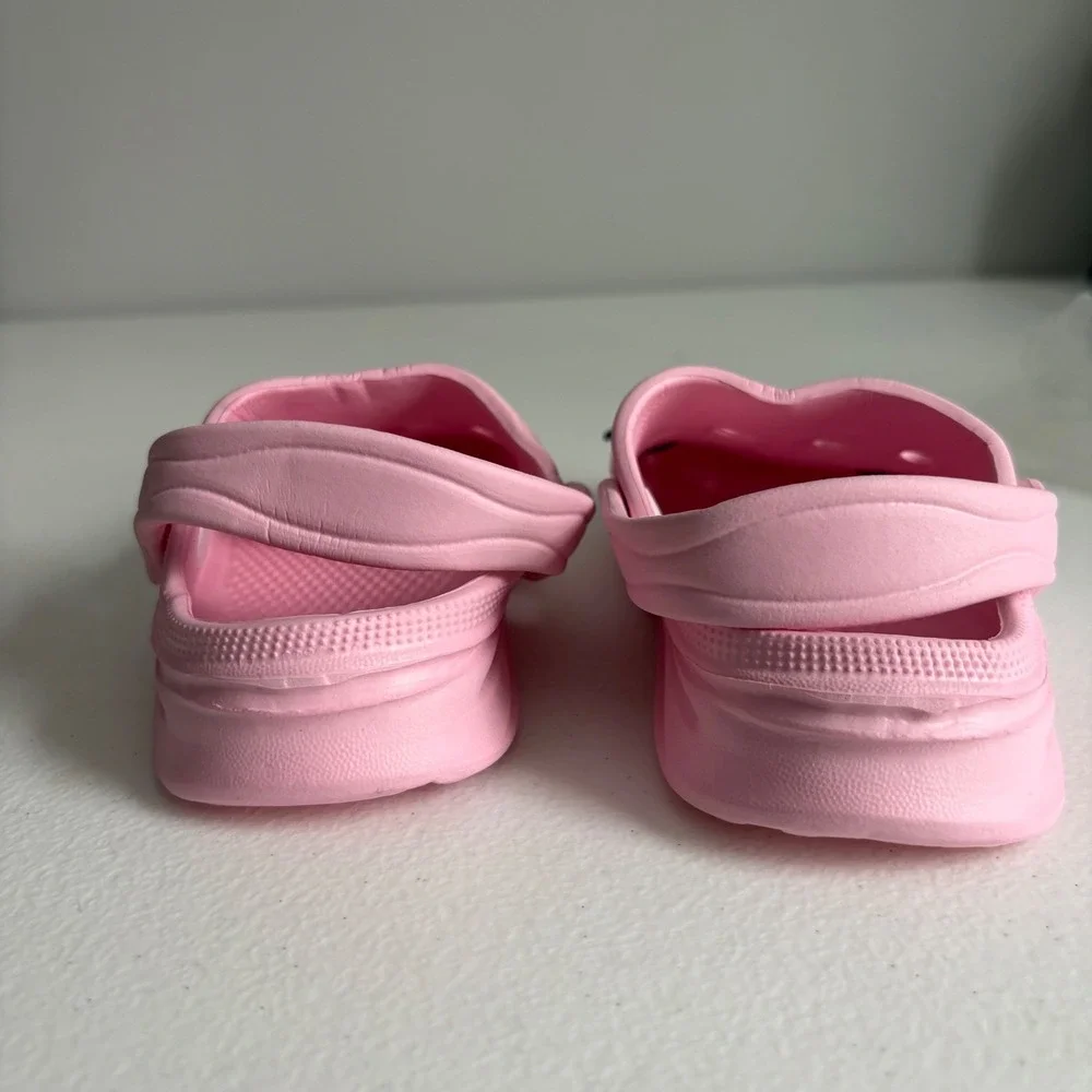 WOUEOI Kids Girls Pink Clogs Garden Shoes Cartoon Charms Size 7 Toddler New‎
